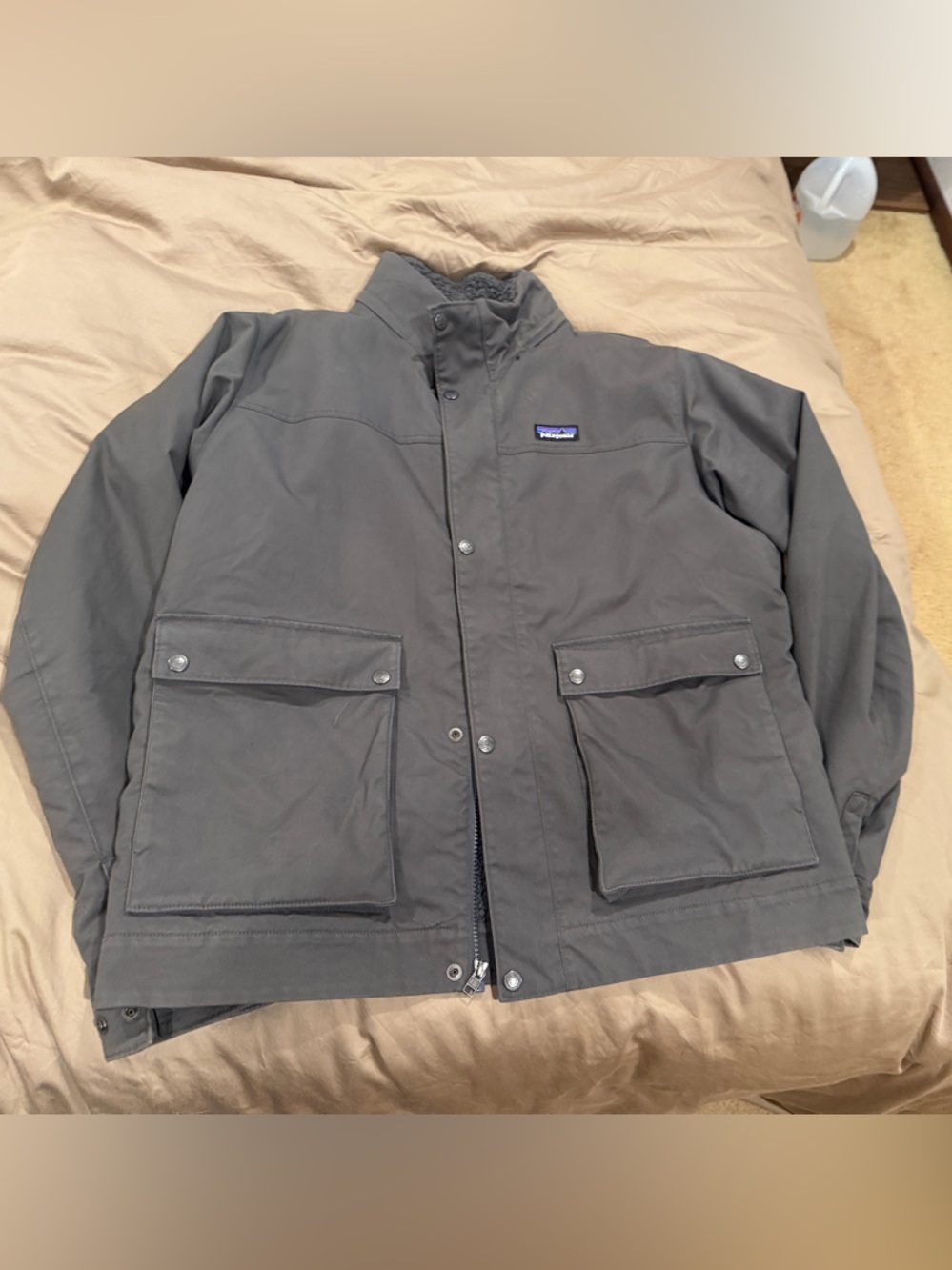 Patagonia Large Maple Grove Canvas Jacket w/ Sherpa Lining & Front Patch Pockets